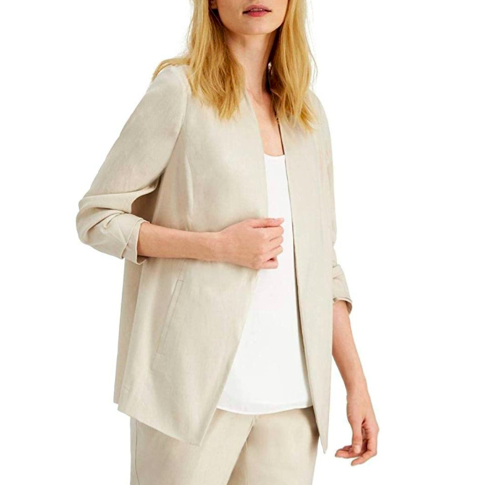 Alfani Linen Blend 3/4 Sleeves Blazer Jacket Size Large and small Bin C